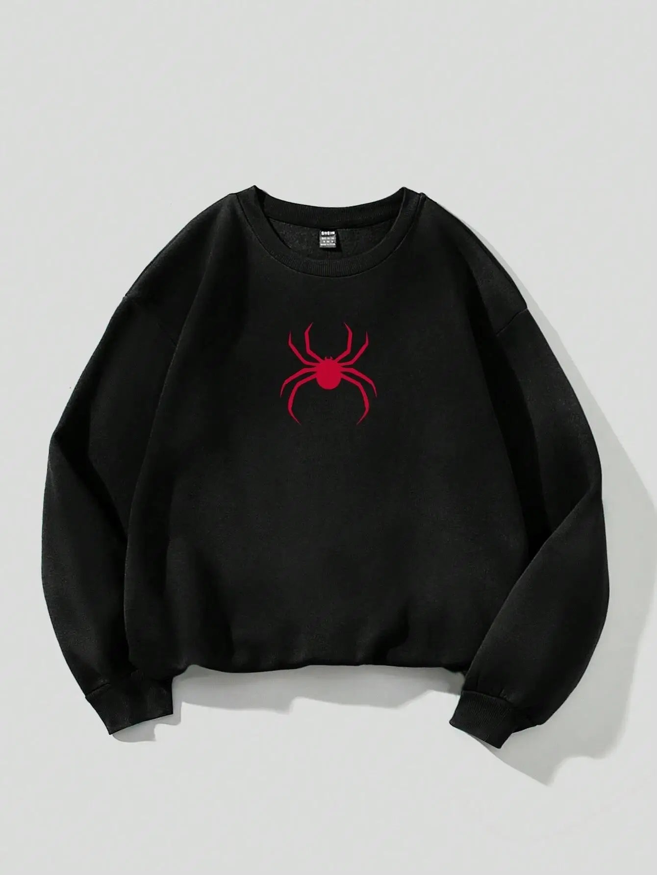 Spring Casual Women Sweatshirts Simple Spider Prints Hoodies Comfortable Fleece Soft Pullover Crewneck Loose Female Tops Clothes