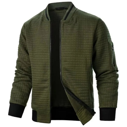 New Mens Long Sleeve Zipper Jacket Coats Stand Up Sweatshirts Outdoor Streetwear Autumn Warm Solid Color Baseball Jacket Men