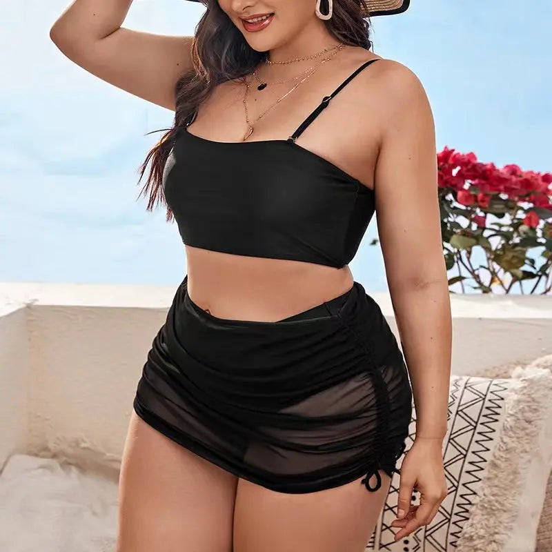 Plus Size High Waist Bikini Women&