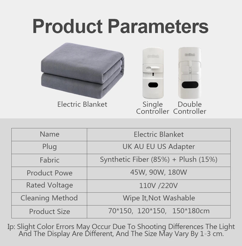 110V US Plug Electric Blanket Body Warmer Heated Blanket Thermostat Electric Heater Blanket Electric Heating for Winter Room Use