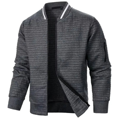 New Mens Long Sleeve Zipper Jacket Coats Stand Up Sweatshirts Outdoor Streetwear Autumn Warm Solid Color Baseball Jacket Men