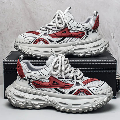 Sneakers for Men Fad Casual Mesh Mens Platform Sneaker Non Slip Wear Resistant Comfort Lace Up Soft Sole Shoes Zapatillas Hombre