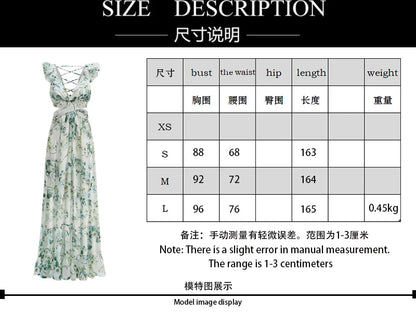 Luxury high-end celebrity style photography banquet evening dress sexy backless vacation print noble dress