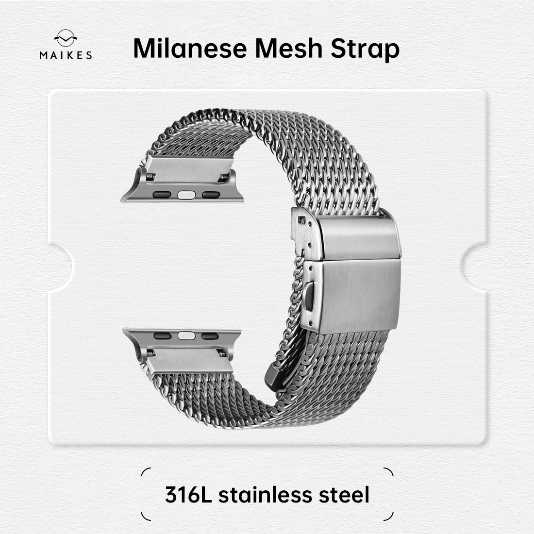 Luxury Milanese Mesh Apple Watch Ultra 2 Band, 316L Stainless Steel Watch Strap, For Apple Watch 49mm 45mm 44mm 41mm 40mm