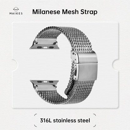 Luxury Milanese Mesh Apple Watch Ultra 2 Band, 316L Stainless Steel Watch Strap, For Apple Watch 49mm 45mm 44mm 41mm 40mm