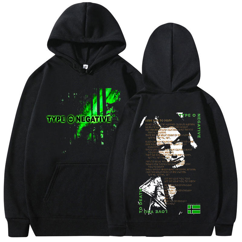 Type O Negative Love You To Death Hoodie Gothic Metal Rock Band Sweatshirt Men&
