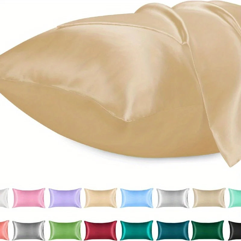 1PC Satin Pillowcase for Hair Similar to Silk Pillow Cases for Skin, Silky &amp; Soft Pillow Covers, Gifts for Her or Him